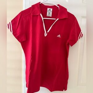 Adidas women’s
 Red Polo Top